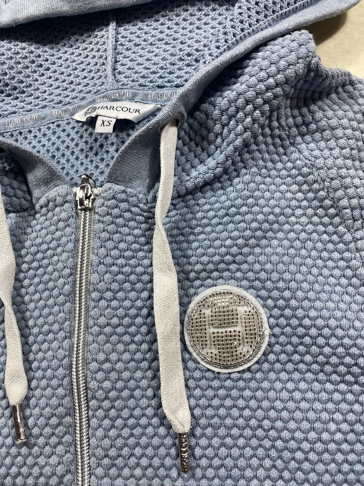Gilet à capuche Harcour bleu ciel – Taille S