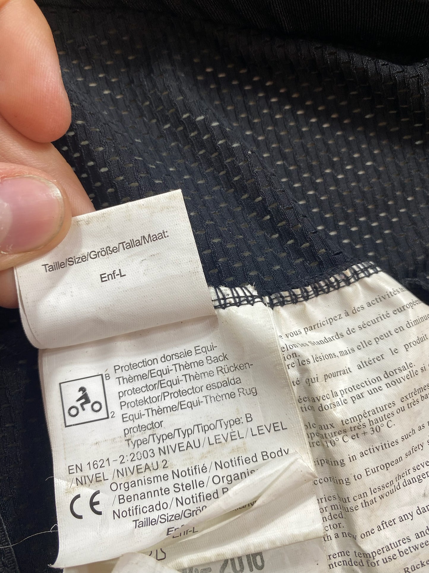 Dorsale Equithème – Taille L enfant