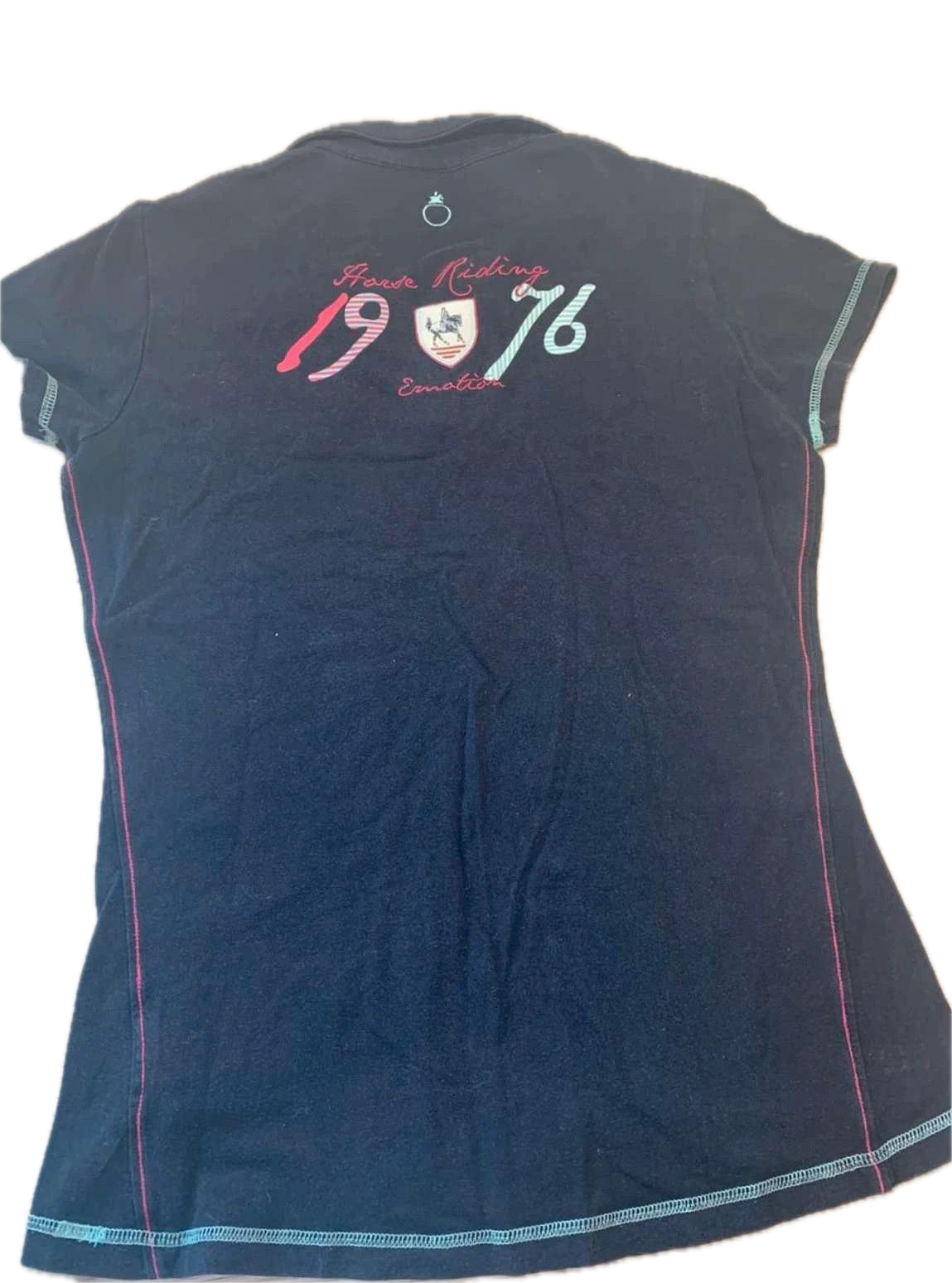 Polo Équitation Fouganza Noir L : Style Polyvalent