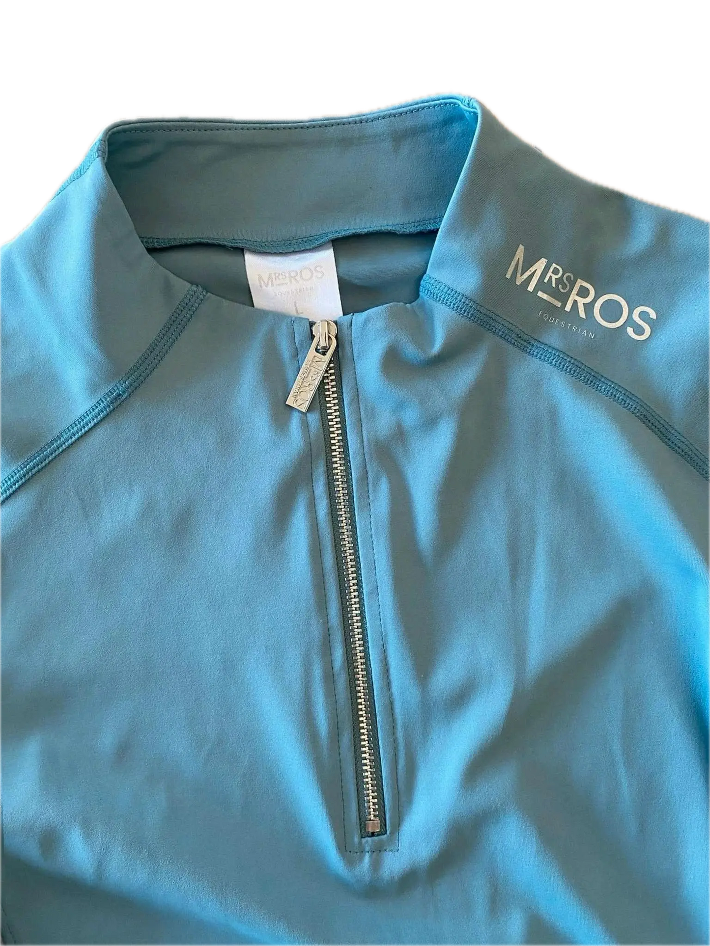 Polo Mrs Ros Equestrian Long sleeve training Turquoise Taille L