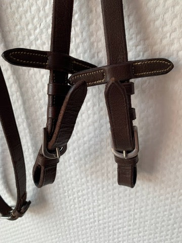Rênes cuir brun avec caoutchouc – Taille Full