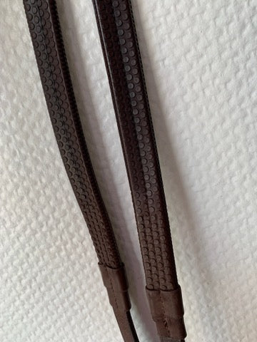 Rênes cuir brun avec caoutchouc – Taille Full