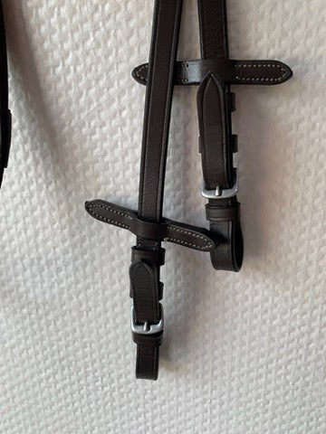 Rênes cuir brun avec caoutchouc – Taille Full