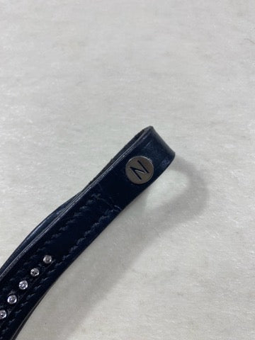 Frontal Norton strass – cuir noir – Taille Full