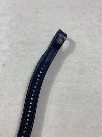 Frontal Norton strass – cuir noir – Taille Full