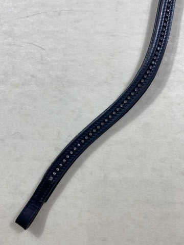 Frontal Norton strass – cuir noir – Taille Full