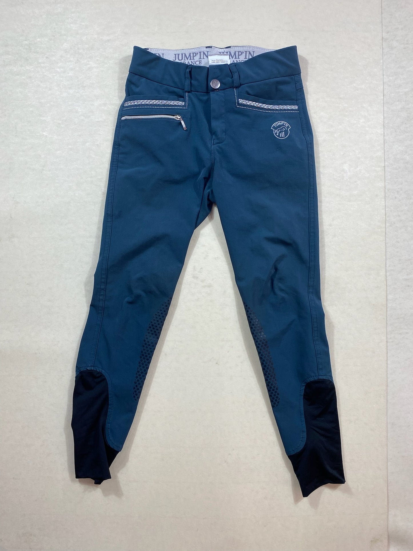 Pantalon équitation Jodhpurs Jump’In France taille 140 10 ans bleu canard