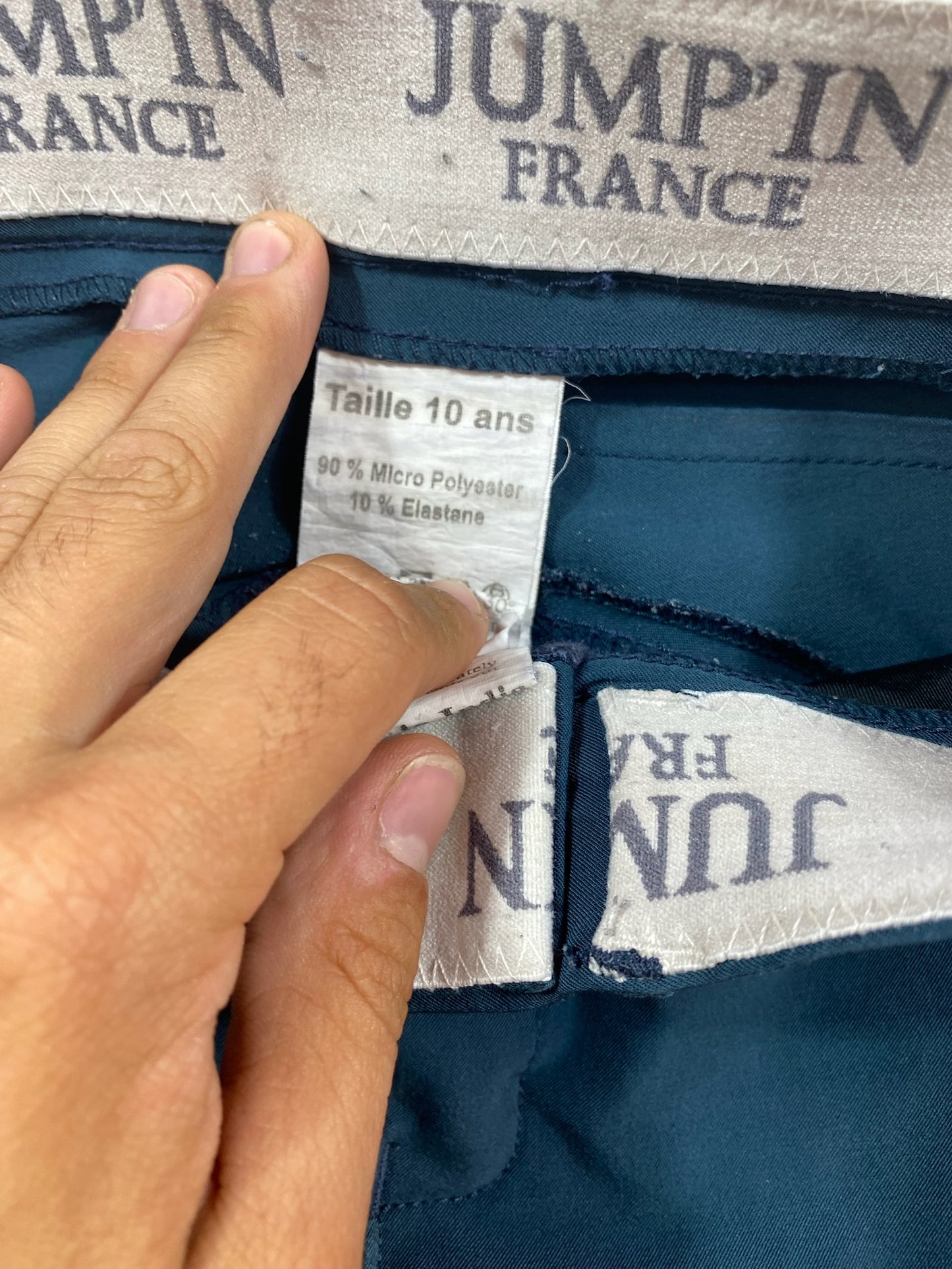 Pantalon équitation Jodhpurs Jump’In France taille 140 10 ans bleu canard