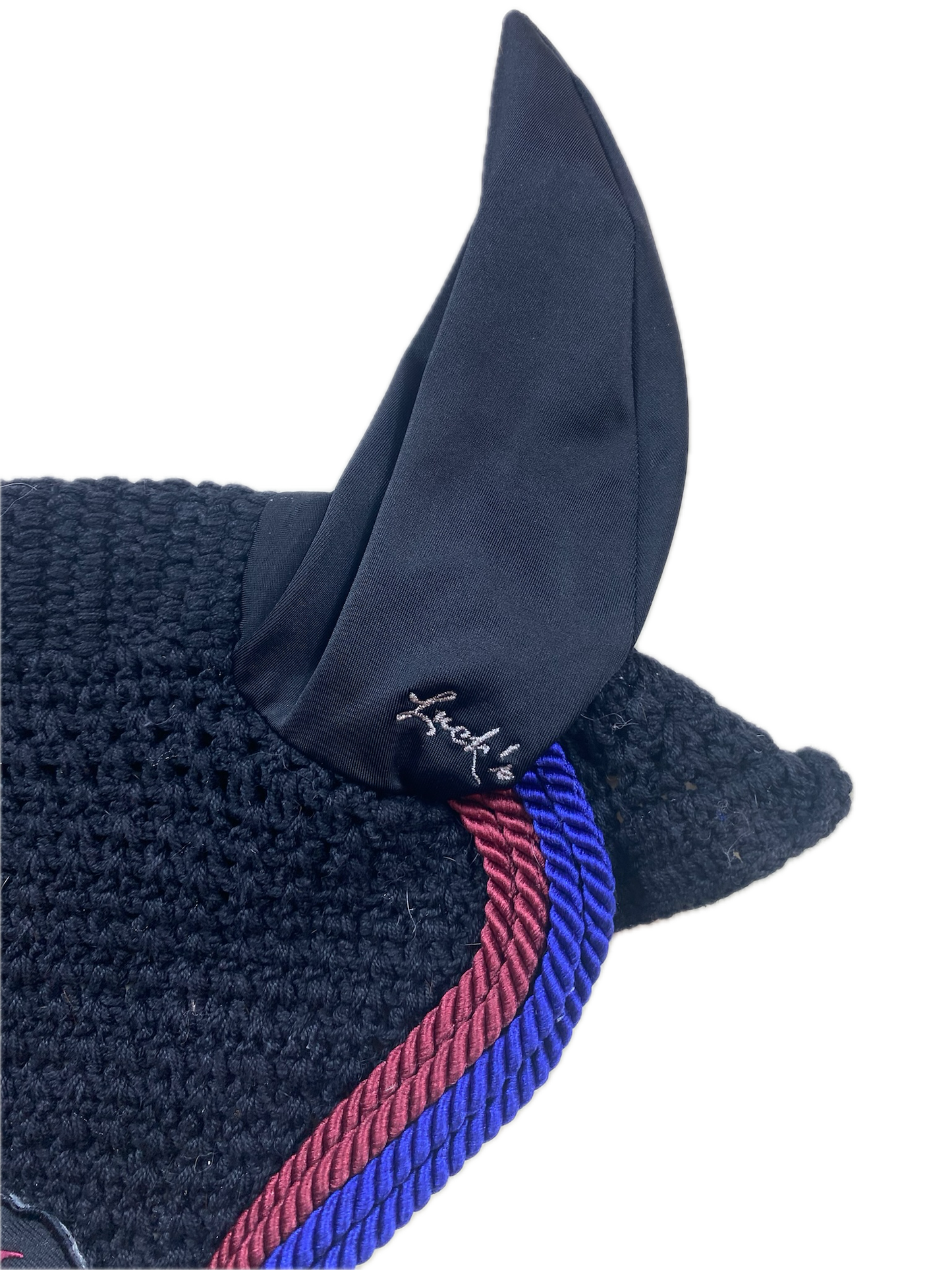 Bonnet cheval AL Sportswear x Fred’s – Marine, liseré rouge/bleu – Taille cheval