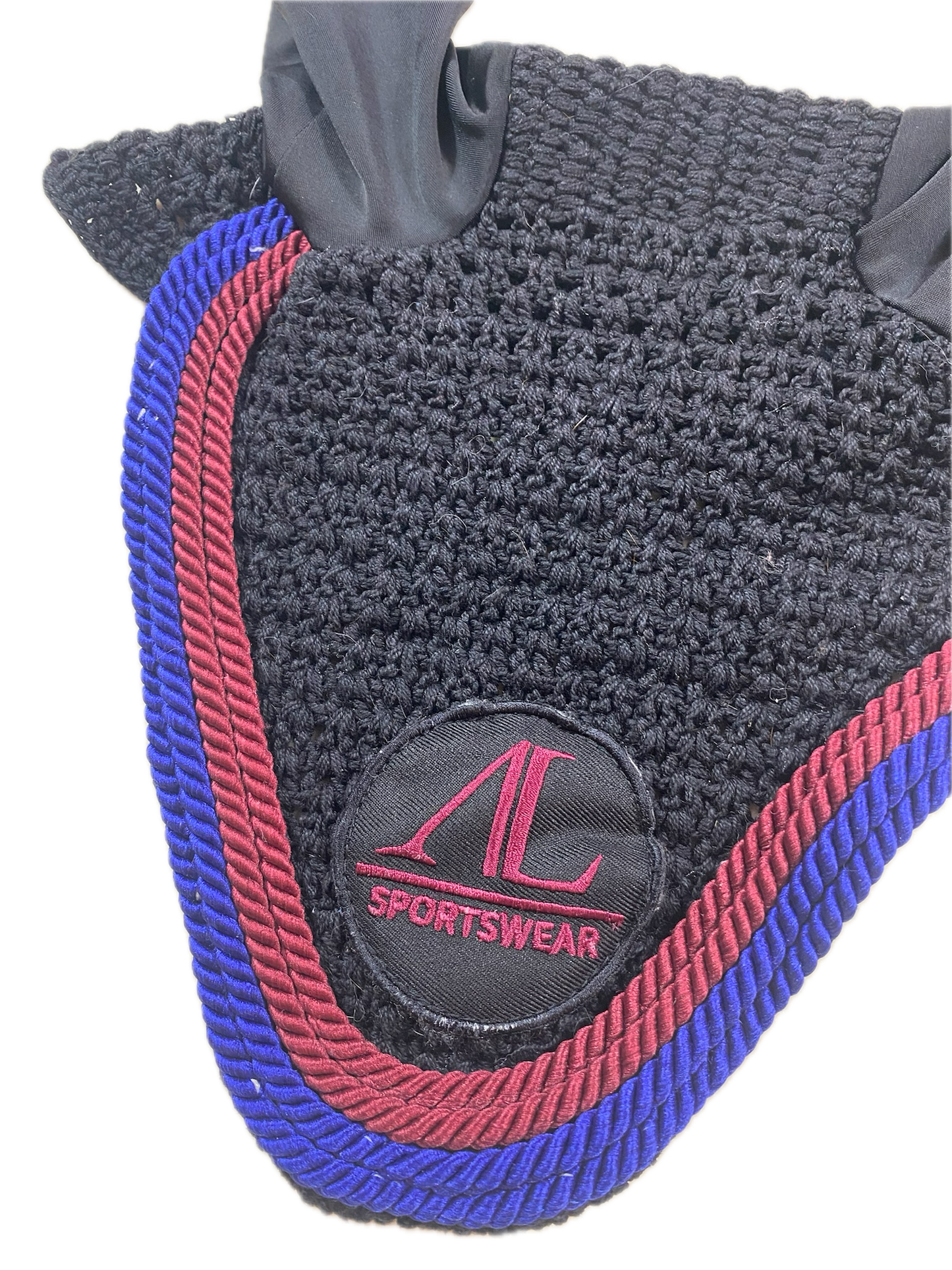 Bonnet cheval AL Sportswear x Fred’s – Marine, liseré rouge/bleu – Taille cheval