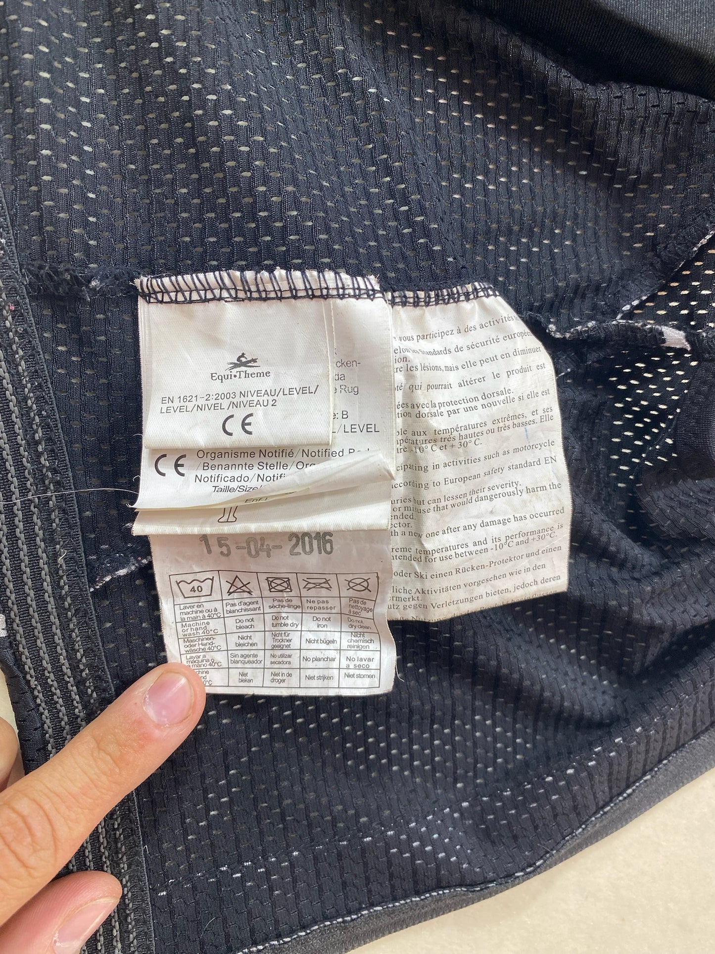 Dorsale Equithème – Taille L enfant