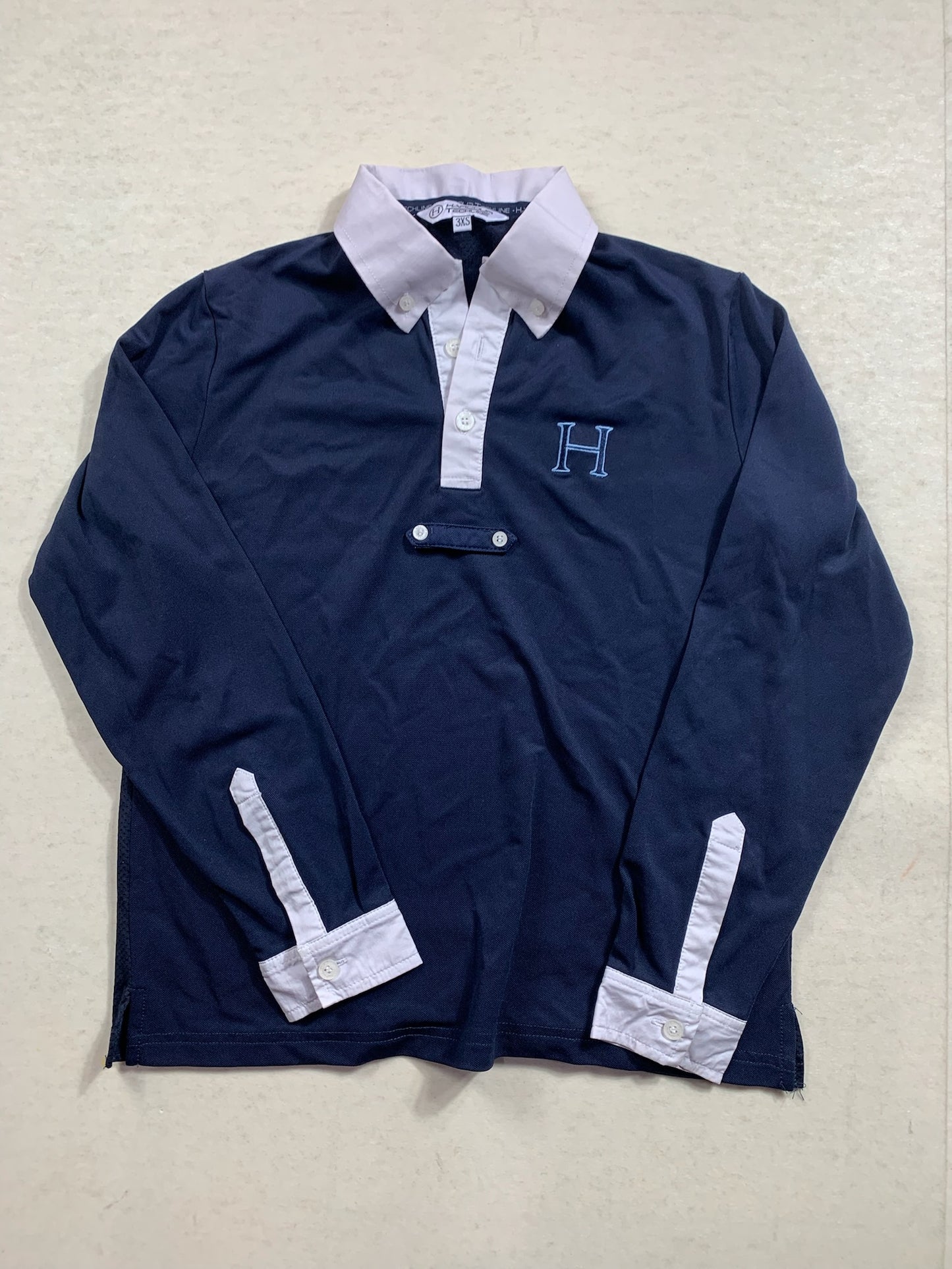 Polo manches longues Harcour – Marine – Taille 3XS