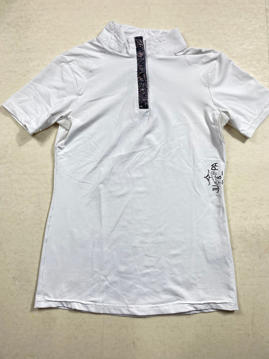 Polo de concours Ju et pa – Blanc – Taille XS