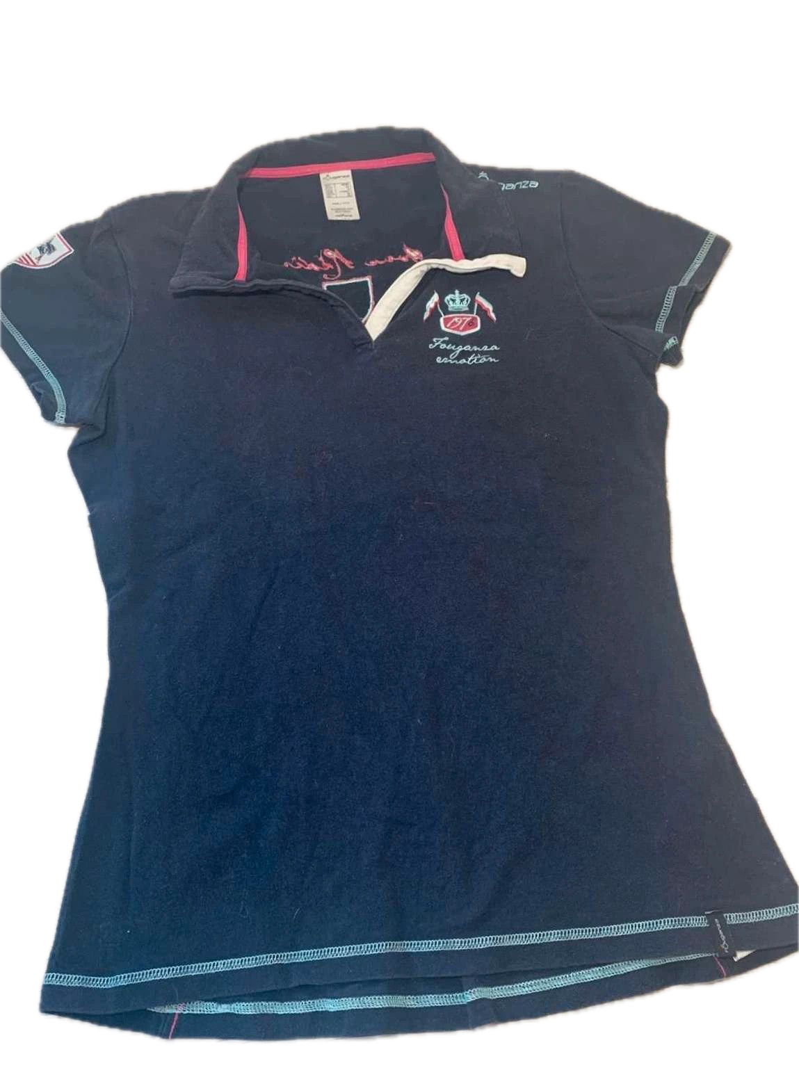 Polo Équitation Fouganza Noir L : Style Polyvalent