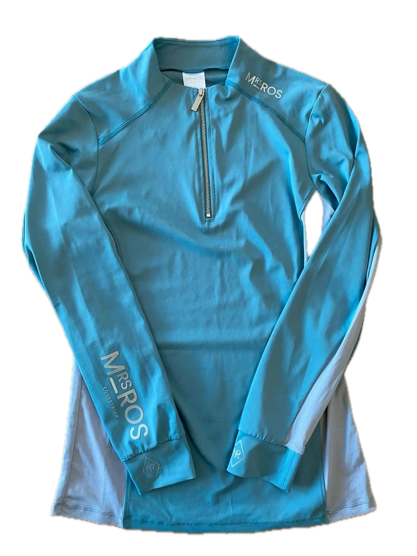 Polo Mrs Ros Equestrian Long sleeve training Turquoise Taille L