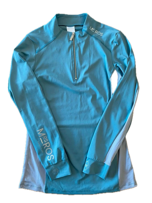 Polo Mrs Ros Equestrian Long sleeve training Turquoise Taille L