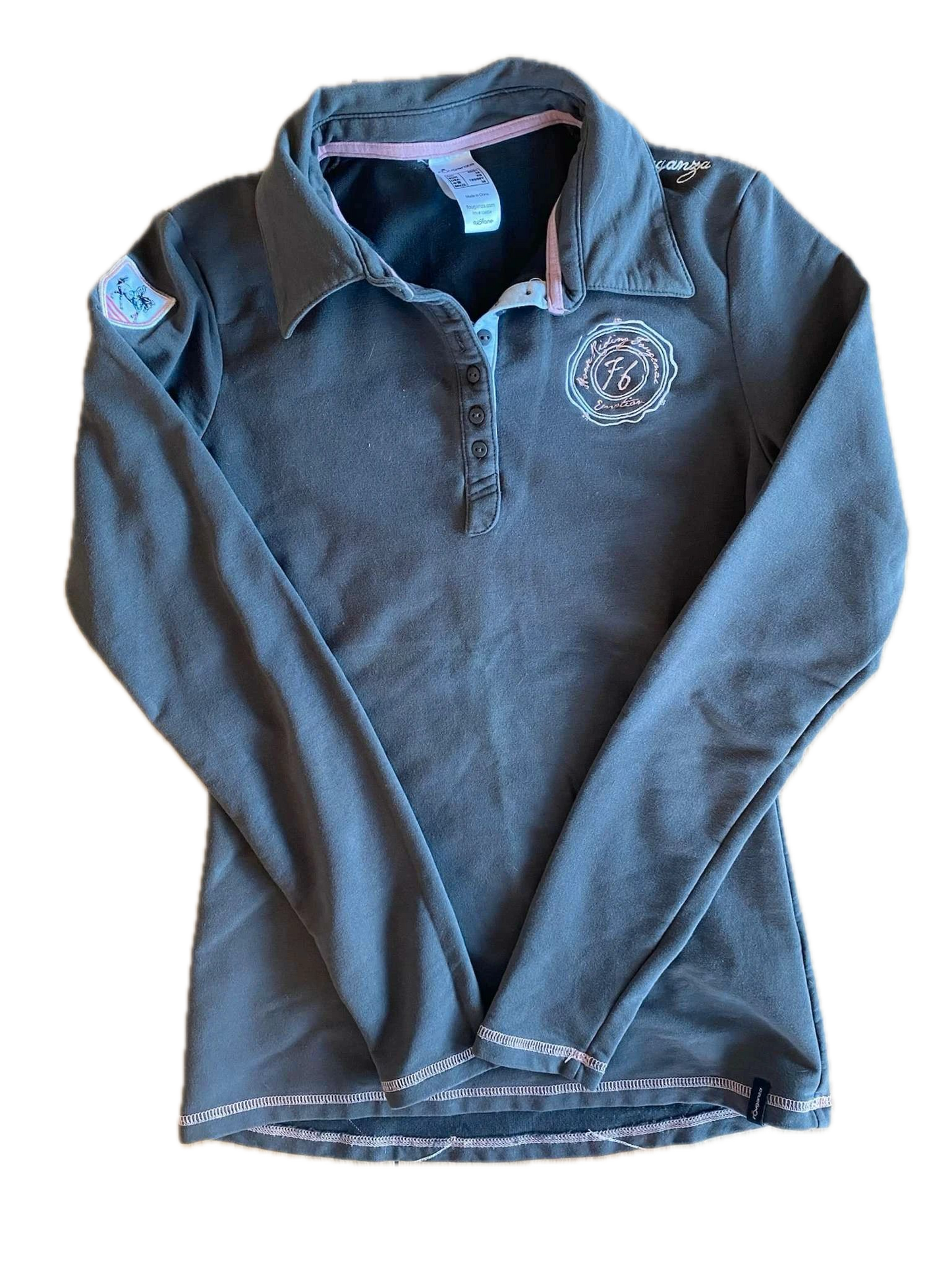 Polo Équitation Fouganza Gris M : Confort & Style