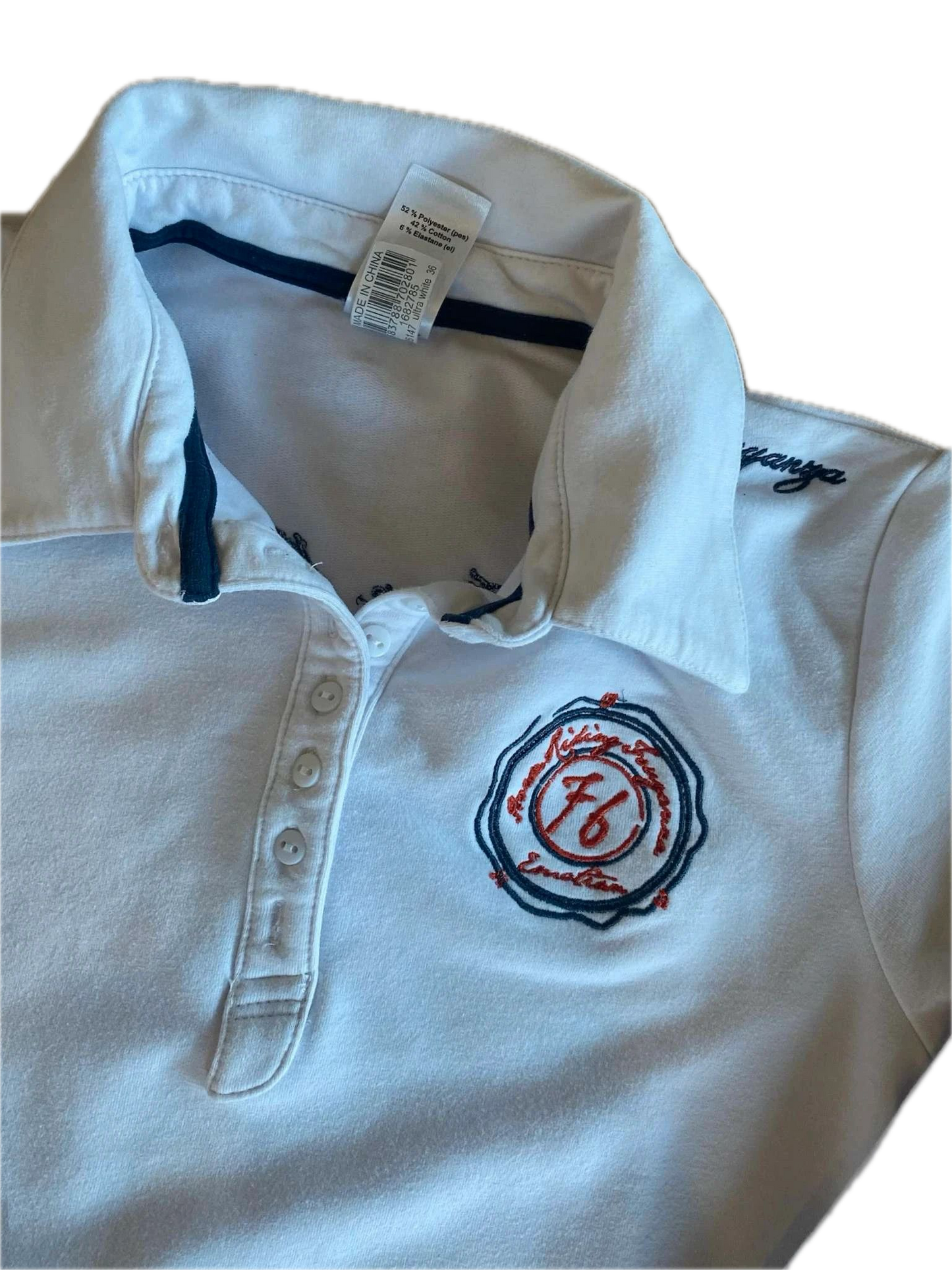 Polo Équitation Fouganza Manches Longues Blanc S : Élégance & Praticité