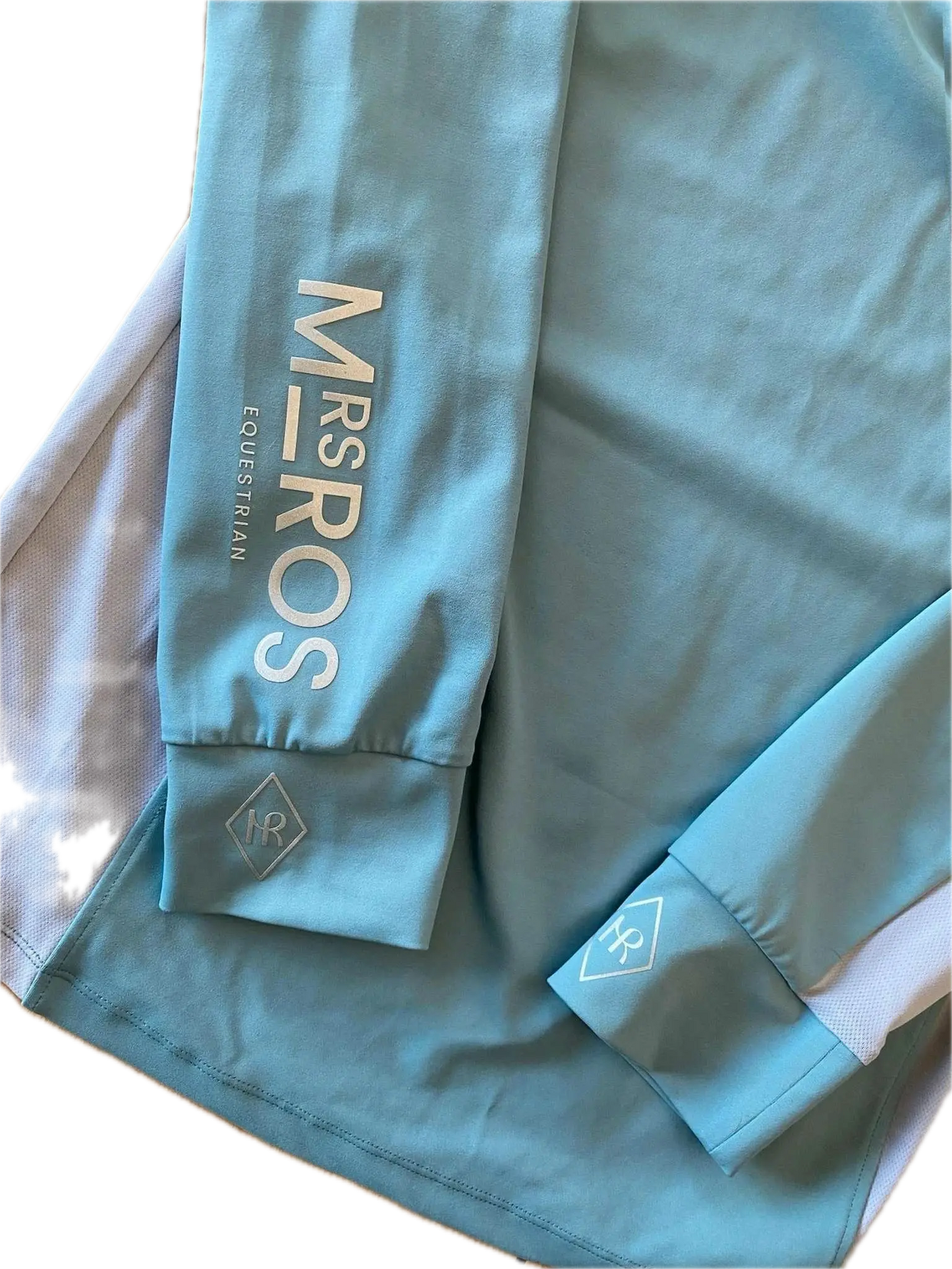 Polo Mrs Ros Equestrian Long sleeve training Turquoise Taille L