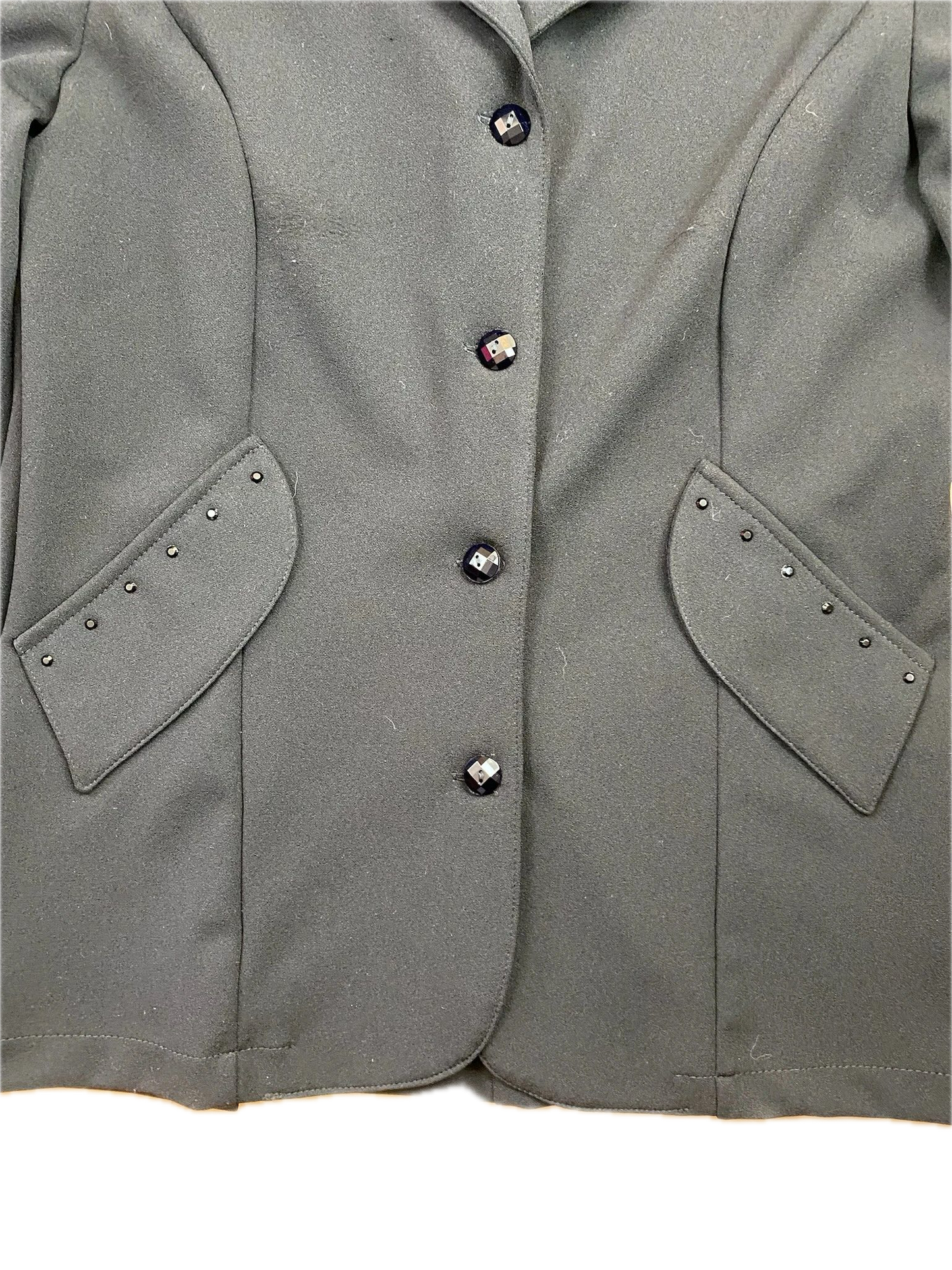 Veste de Concours Equi-Thème Noire Strass S : Élégance Scintillante